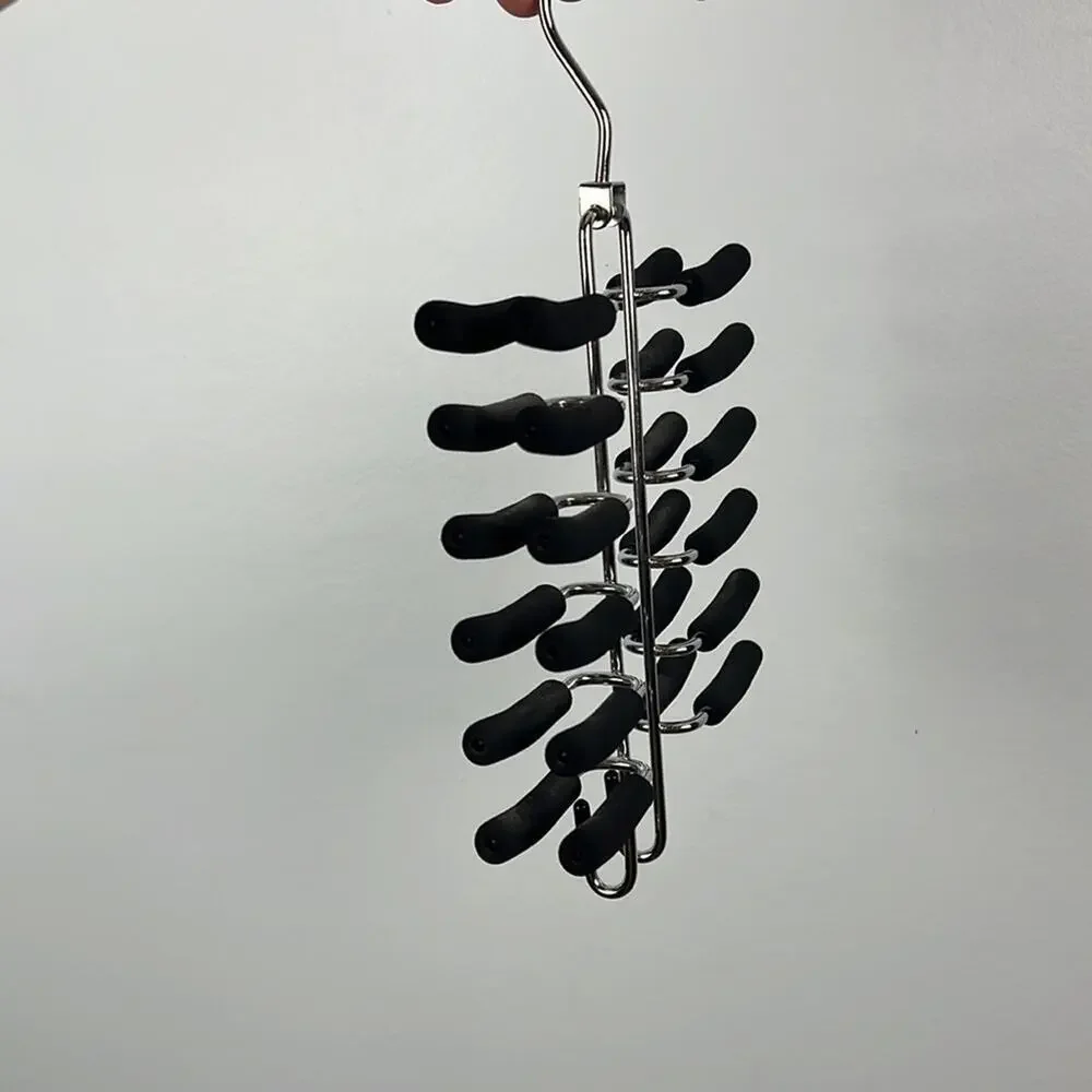 24 peg hanging swivel neck tie organizer
